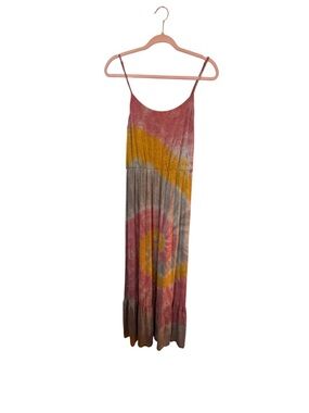 Lily Rose Scoopneck Tiered Tie Dye Maxi Dress Sz S